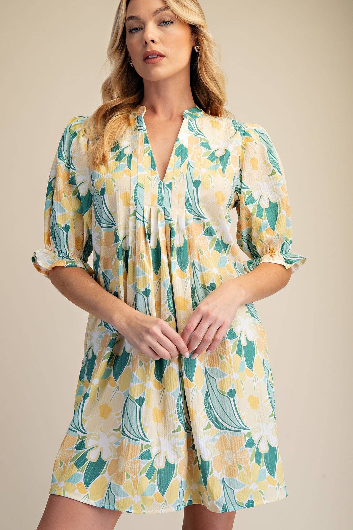 Teal and Yellow Dress