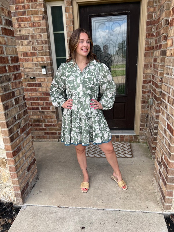Green Long Sleeve Dress