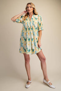 Teal and Yellow Dress