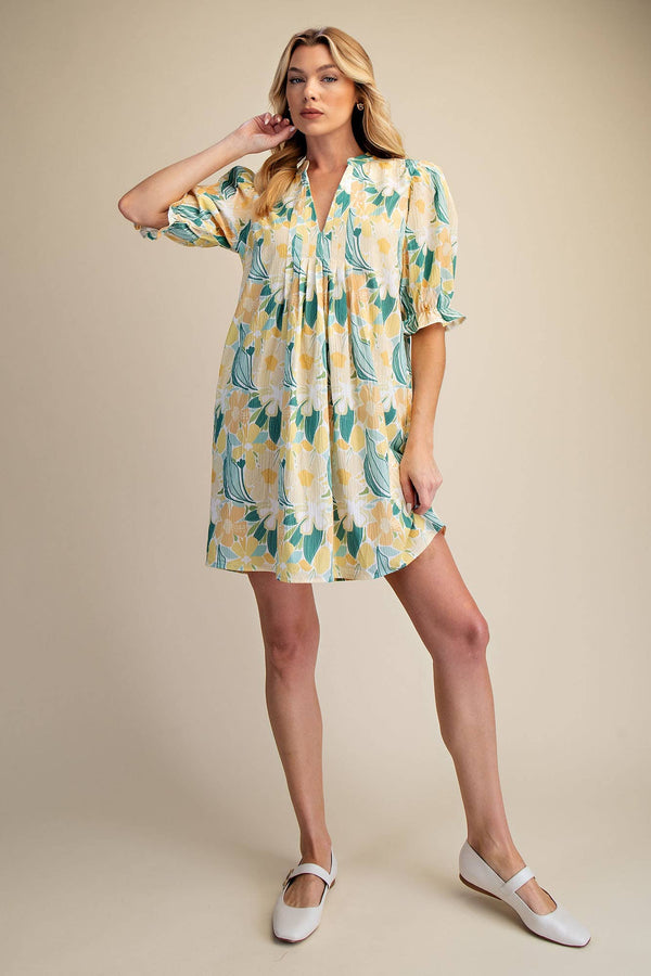 Teal and Yellow Dress