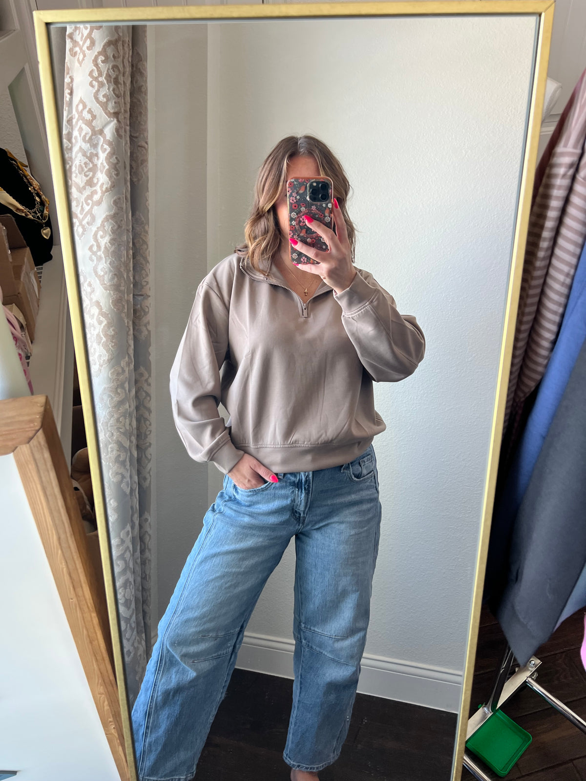 Zenana Scuba Half Zip Pullover