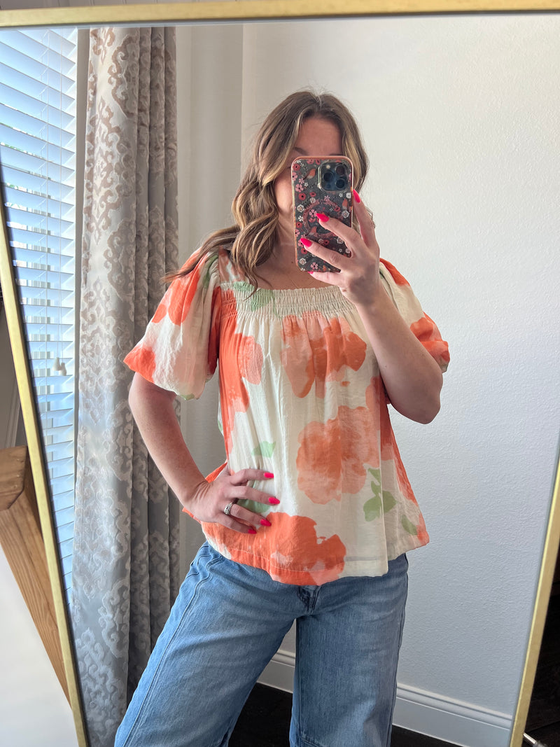 Orange Mix Blouse