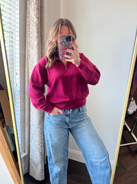 Zenana Scuba Half Zip Pullover
