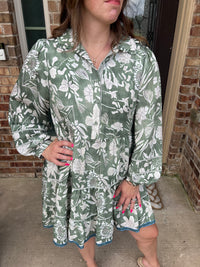 Green Long Sleeve Dress