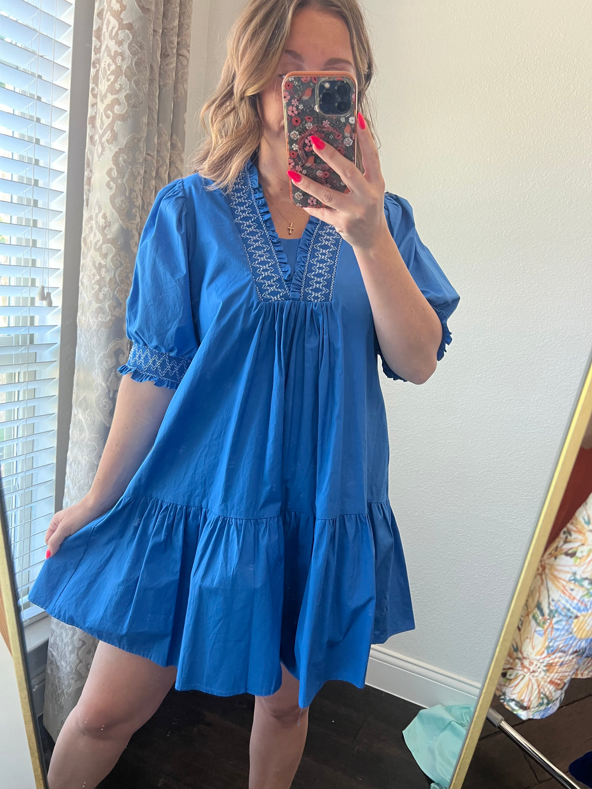 Cobalt Puff Dress