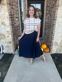 Entro Mixed Media Navy Dress