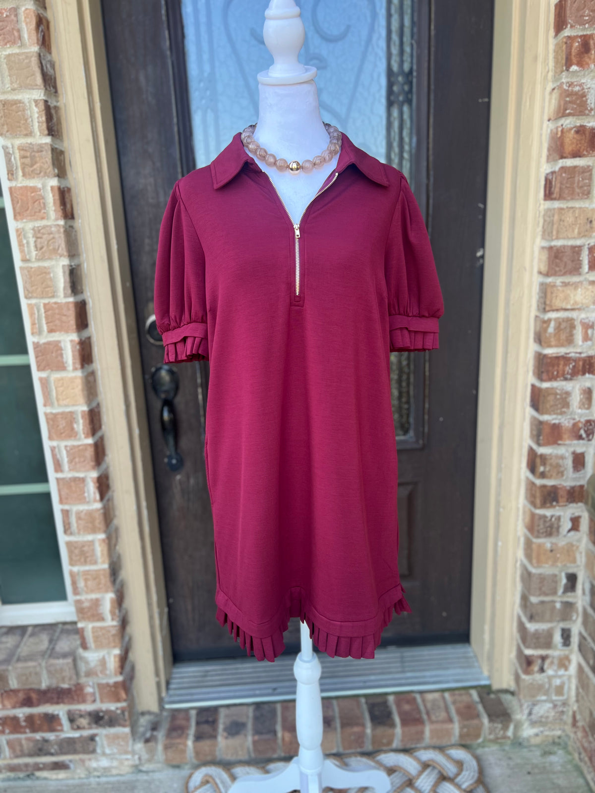 Entro Burgundy Scuba Dress