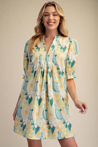 Teal and Yellow Dress