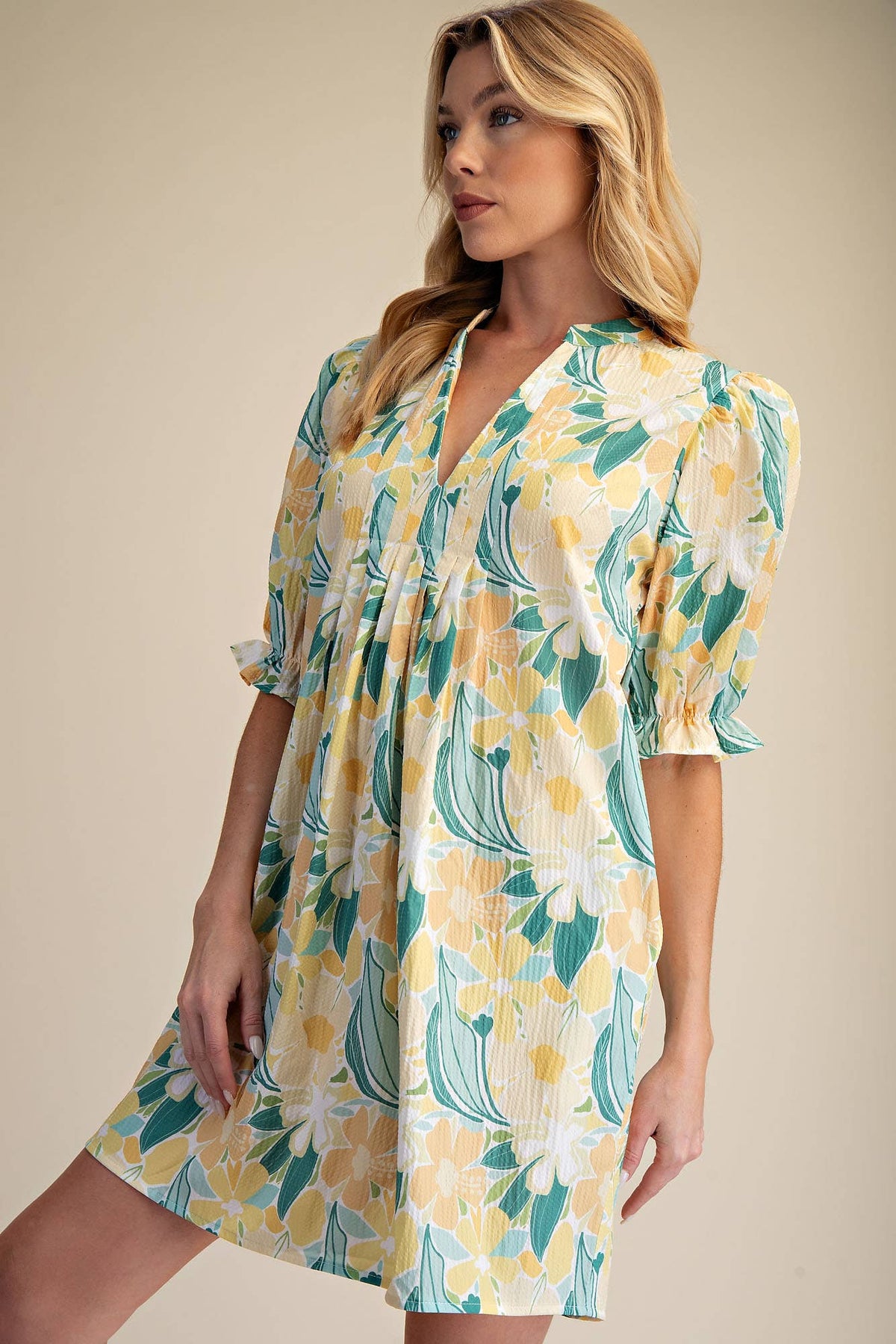 Teal and Yellow Dress