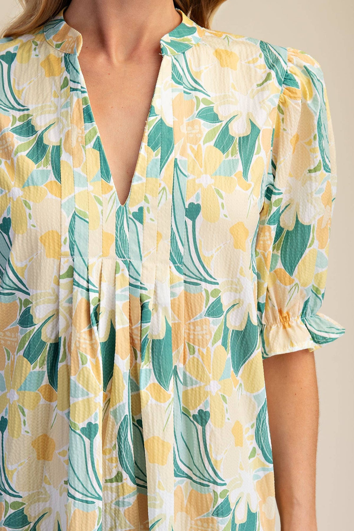 Teal and Yellow Dress
