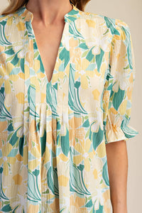 Teal and Yellow Dress